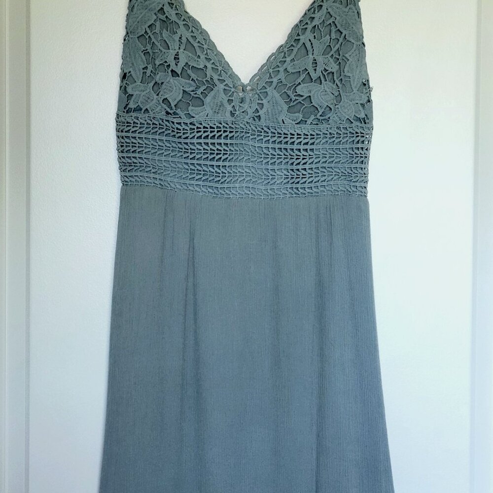 Flirty Sundress with Crochet Embellishment and Open Back